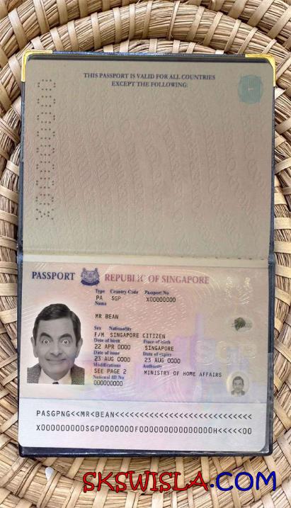 Singapur paszport (2006-2017) wygląd zdjęcia pliki PSD, skan i fotografowany obraz